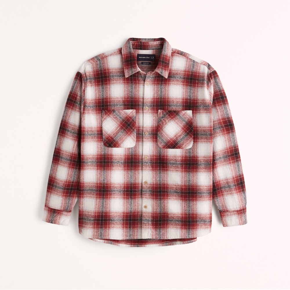 Abercrombie Men’s Oversized Plaid Shirt Jacket
